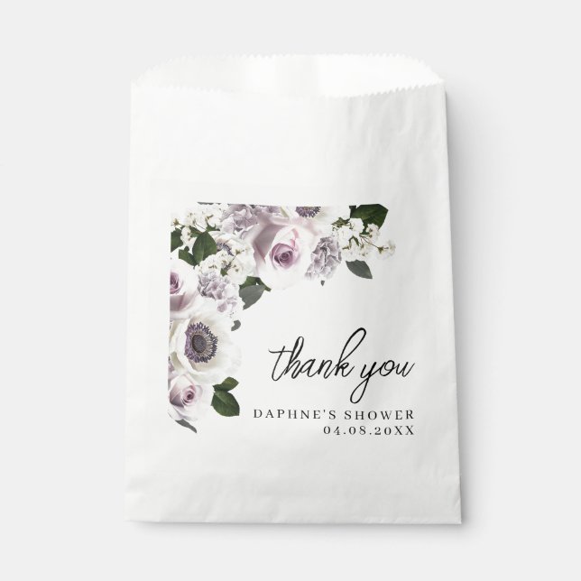 Sacolinha Chá de panela Floral Negro Moody Anemone e Purple (Frente)