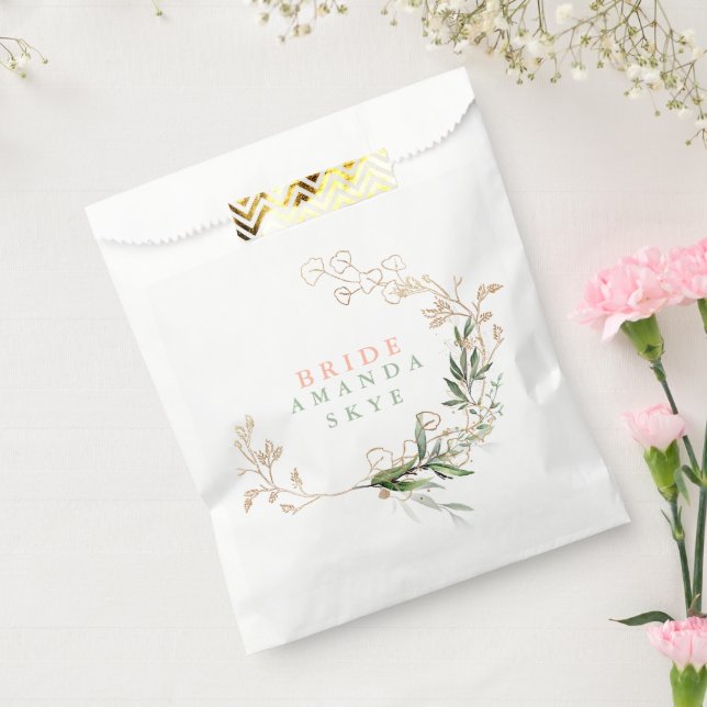 Sacolinha Chá de panela Moderno de Abstrato Eucalyptus Doura (Selado)