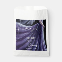 Sacolinha Chá de panela roxo moderno do casamento nº 3