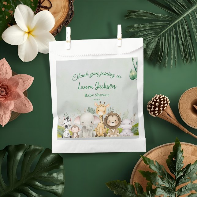 Sacolinha chá selvagem do bebê da selva Convite tropical (Criador carregado)