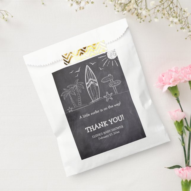 Sacolinha Chalkboard A Little Surfer Chá de fraldas (Selado)