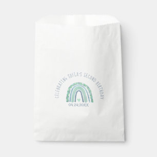 Sacolinha Chapas de papel arco-íris de tom azul e verde-mint
