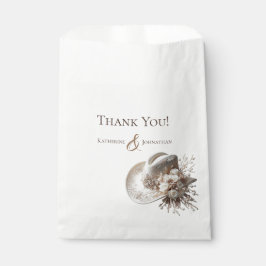 Sacolinha Chapéu branco com flores - Casamento