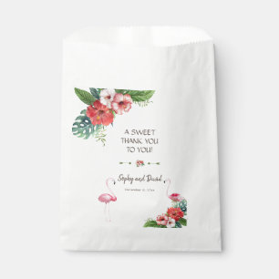 Sacolinha Charm Luau Flamingo Tropical Floral OBRIGADO
