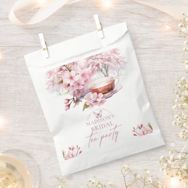 Sacolinha Cherry Blossom Bridal Tea Personalizada (Cortado)