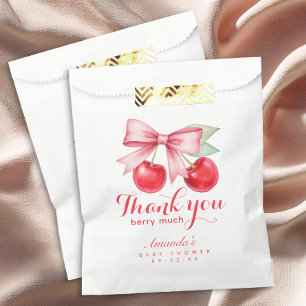 Sacolinha Cherry Chá de fraldas Favor Bag - Obrigado Design