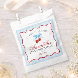 Sacolinha Cherry Sweet Blue Coquette Arco Birthday