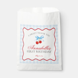 Sacolinha Cherry Sweet Blue Coquette Arco Birthday