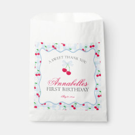 Sacolinha Cherry Sweet Blue Coquette Arco Birthday