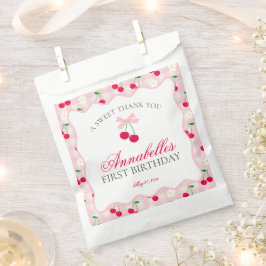 Sacolinha Cherry Sweet Pink Coquette Arco Birthday Dessert