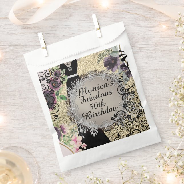 Sacolinha Chic Elegant Fabuloso 50º aniversário personalizad (Cortado)