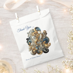 Sacolinha Chic Elegant Swirls in Dourado, Silver, Blue, Yell
