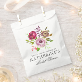 Sacolinha Chic Noiva Chuva de Rosa Floral Personalizado