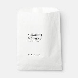 Sacolinha Chic tradicional de casamento preto e branco minim