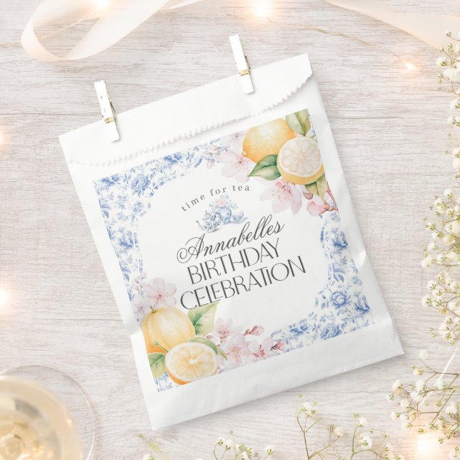 Sacolinha Chinoiserie Lemon Tea Party Birthday Dessert (Cortado)