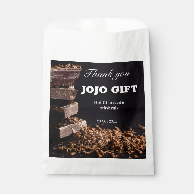 Sacolinha Chocolate preto personalizado design de festa prof (Frente)