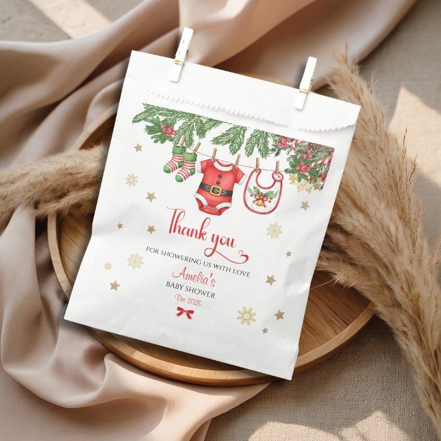 Sacolinha Christmas Baby Shower Favor Bag | Santa Holiday (Criador carregado)
