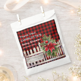 Sacolinha Christmas Fence Buffalo Plaid Baby Shower