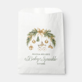Sacolinha Christmas Watercolor Greenery Winter Baby Sprinkle
