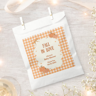 Sacolinha Chuva de Amor no Outono de Xadrez Baby Shower