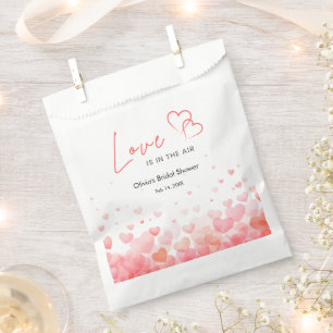 Sacolinha Chuva de Amor Rosa e Vermelho Chá de Noiva