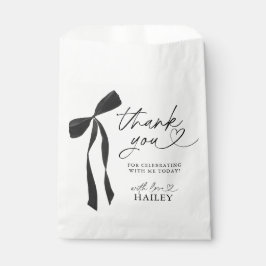 Sacolinha Chuva de Arroz com Laço Preto Chá de Noiva