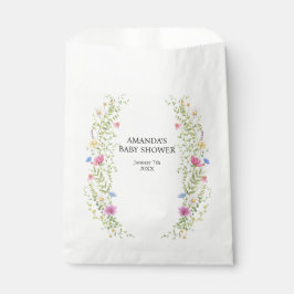 Sacolinha Chuva de Bebê de Flores Selvagens Elegantes