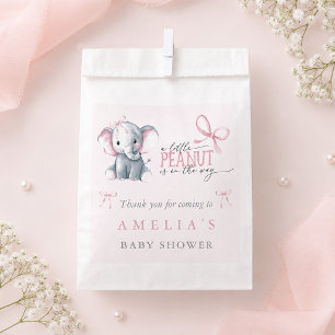 Sacolinha Chuva de Bebê Menina com Laço Rosa e Elefante