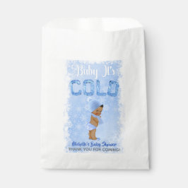 Sacolinha Chuva de Bebê Menino Étnico Azul Floco de Neve Fri