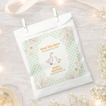 Chuva de Bebê Sage Gingham Daisy Boho Silly Goose 