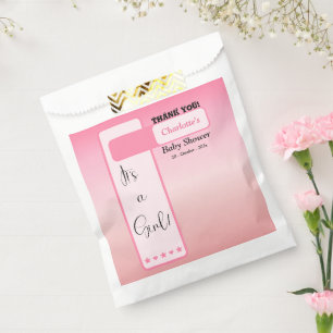 Sacolinha Chuva de Bebê Texto Olho Cute Gradiente Rosa