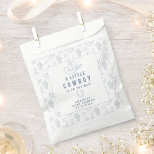 Sacolinha Chuva de Bebê Toile de Jouy Azul Caubói Ocidental