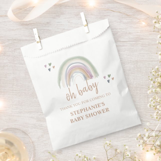 Sacolinha Chuva de Boho Baby Shower Abstenção Obrigada (Cortado)