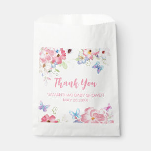 Sacolinha Chuva de Borboletas Baby Shower Quadrado