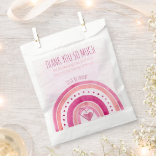 Sacolinha Chuva de Cores Rosa Baby Shower