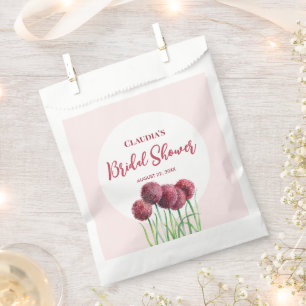 Sacolinha Chuva de Noiva Roxo Rosa Allium Floral Aquarela