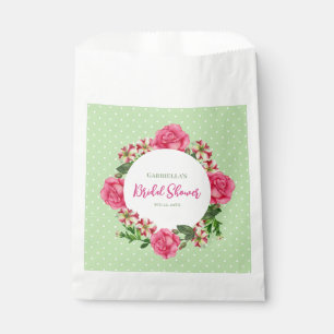Sacolinha Chuva de Presentes de Noiva Rosa Rosa Petúnia Verm