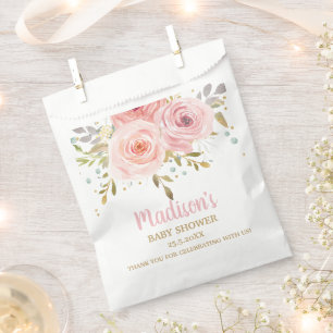 Sacolinha Chuva de Rosas Rosa Bebê Festa de Aniversário Noiv