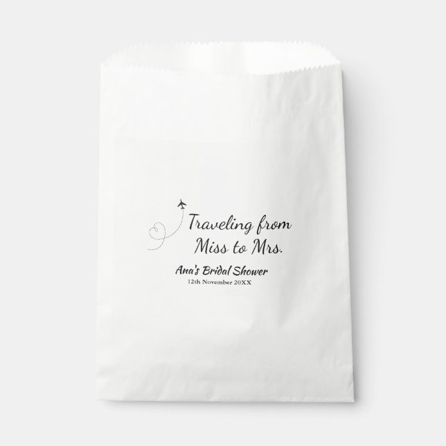 Sacolinha Chuveiro de viagem adicionar nome data senhorita p (Frente)