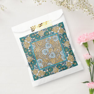 Sacolinha ciclamen azul arte nova flor botânica