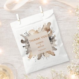 Sacolinha Cinza de Aquarela Castanha Autumn Favor Bag