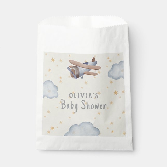 Sacolinha Cinza E Chá de fraldas De Aquarela (Frente)