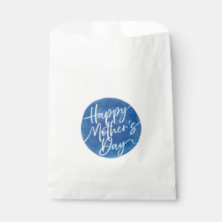 Sacolinha Círculo de aquarela azul simples Script do Dia das