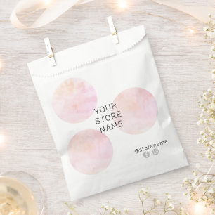 Sacolinha Círculos de Aquarela Rosa, Boutique Mídia Socia