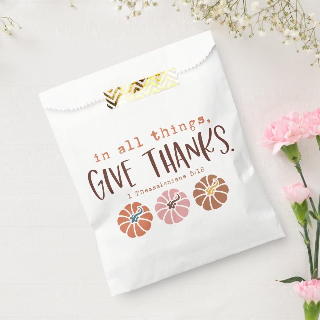 Sacolinha Citação Cristã de Ação de Graças (Selado)