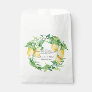 Sacolinha Citrus Lemon Floral Leaf Wreath Recepção de casa