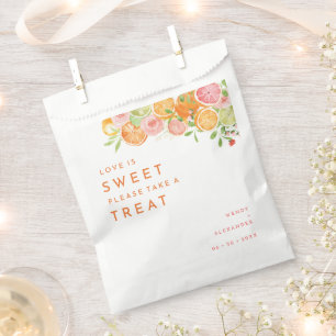 Sacolinha Citrus Watercolor Weding Love Is Sweet