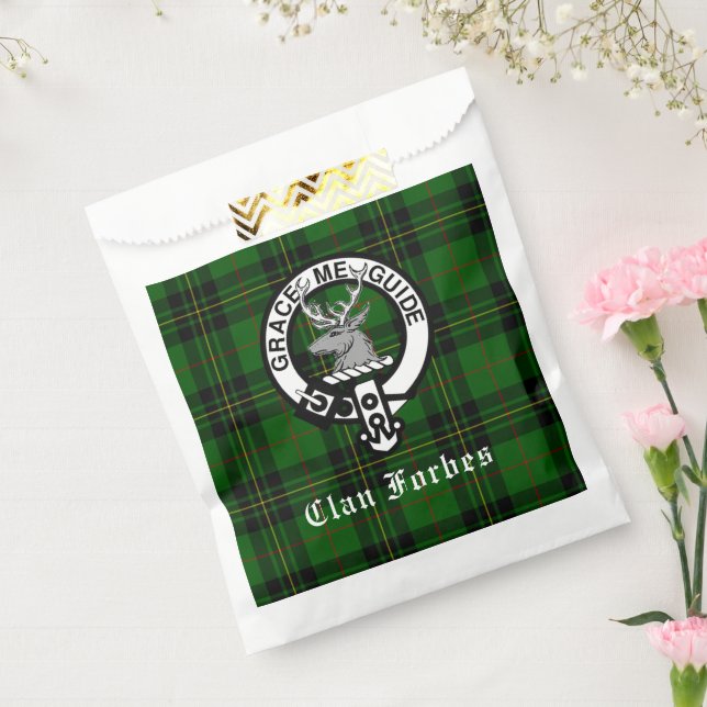 Sacolinha Clan Forbes Tartan e Crachá Crest (Selado)