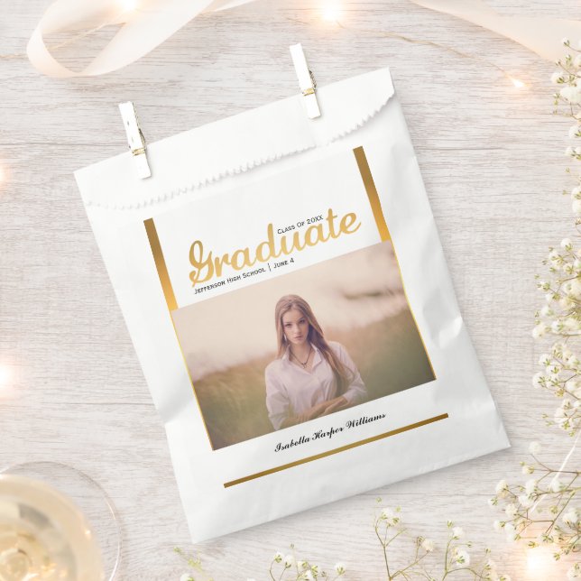 Sacolinha Classe de Festa de formatura de tendências Dourada (Cortado)