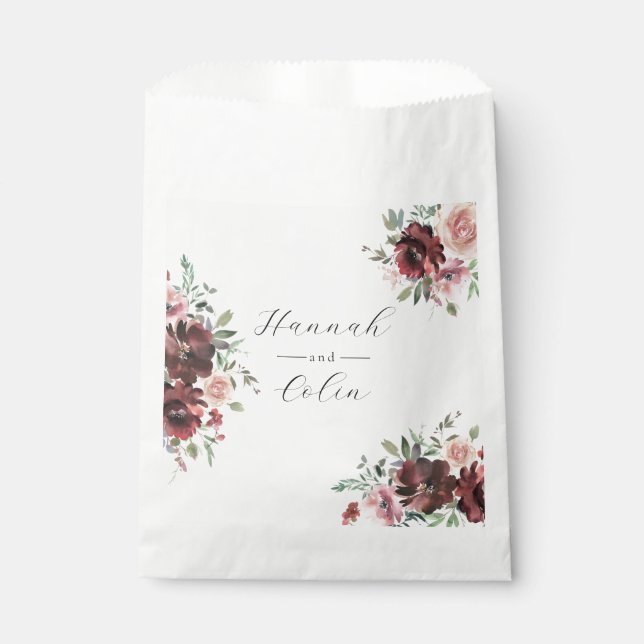 Sacolinha Clássico Burgundy Blush Rosa e Peony (Frente)